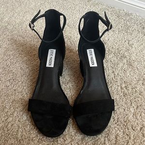 Steve Madden Black Suede Block Heels